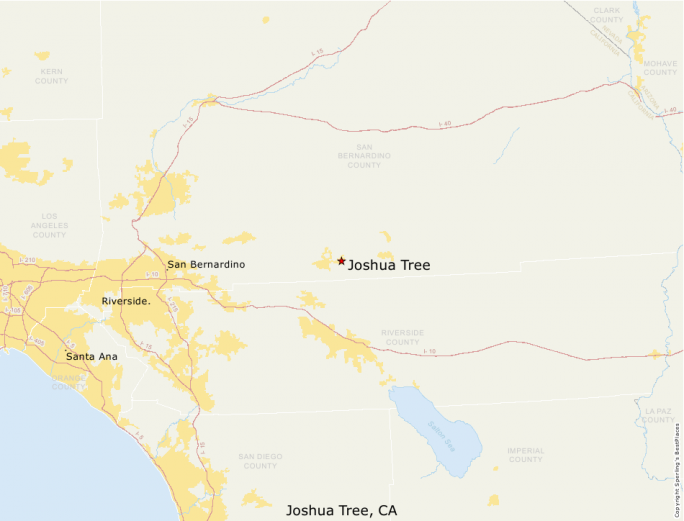 Joshua Tree Zip Code Map United States Map
