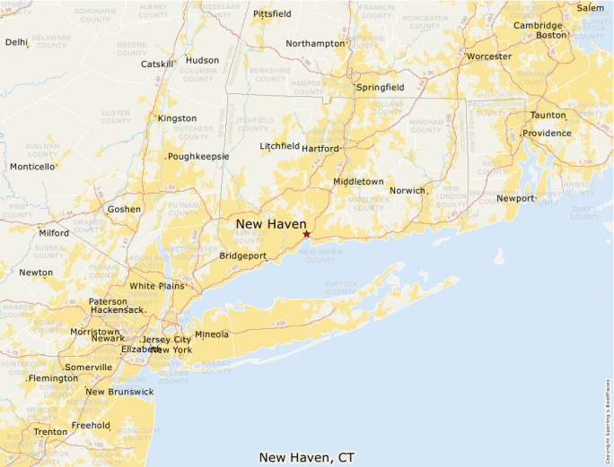 new haven ct distance to nyc