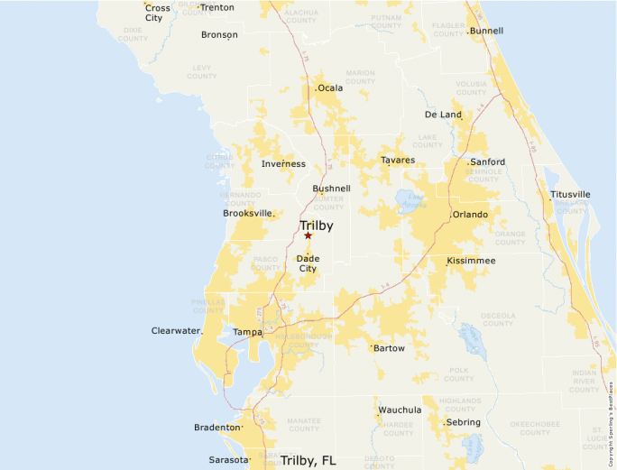 Trilby Florida Map