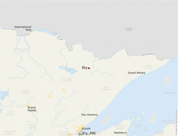 Comparison Map of Ely MN