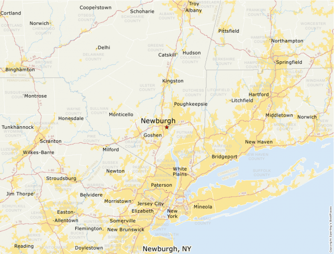 Newburgh Ny Zip Code Map Map