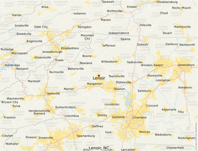 Lenoir Nc Zip Code Map United States Map
