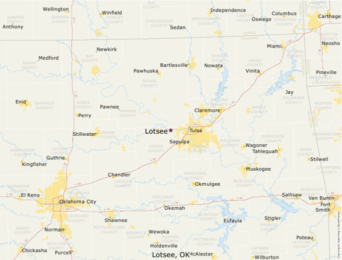 Lotsee Oklahoma Map