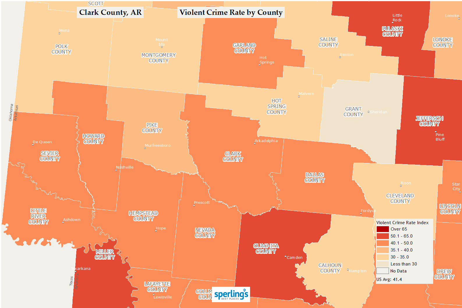 Best Places To Live Compare Cost Of Living Crime Cities Schools   AR Clark Violentcrime 