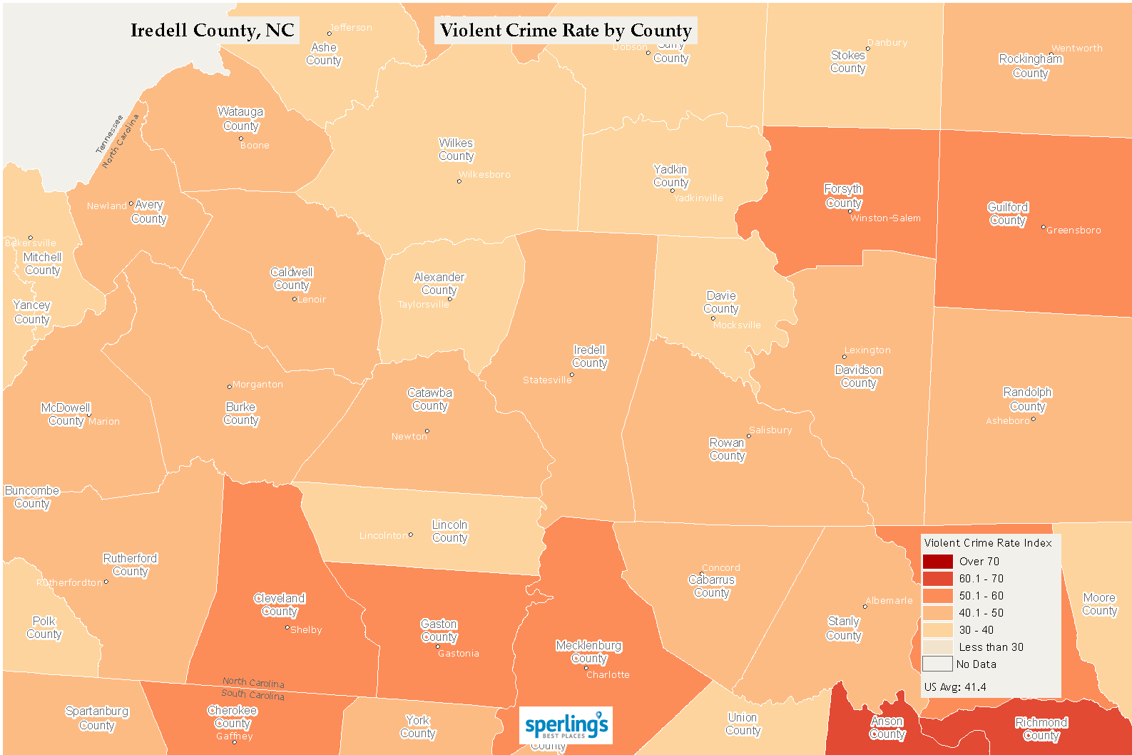 Best Places To Live Compare Cost Of Living Crime Cities Schools   NC Iredell Violentcrime 