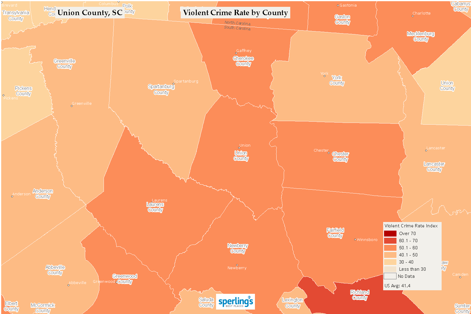 Best Places To Live Compare Cost Of Living Crime Cities Schools   SC Union Violentcrime 