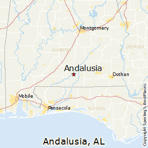Andalusia,Alabama Map