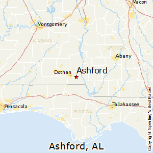 Ashford,Alabama Map