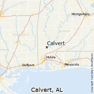 Calvert,Alabama Map
