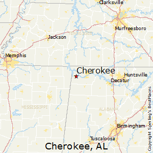 Cherokee,Alabama Map