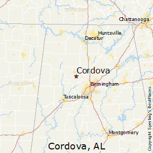 Cordova,Alabama Map
