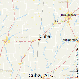 Cuba,Alabama Map