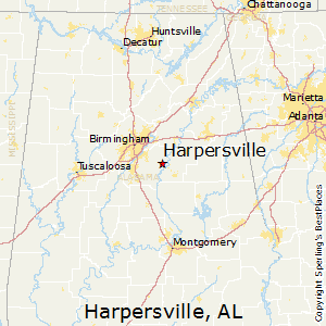 Harpersville,Alabama Map
