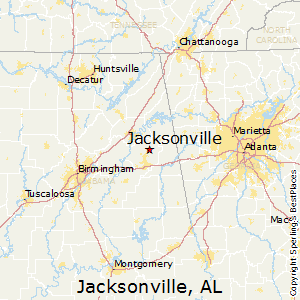 Jacksonville,Alabama Map