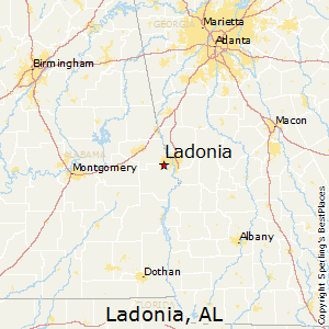 Ladonia,Alabama Map