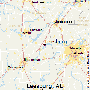 Leesburg,Alabama Map