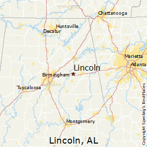 Lincoln,Alabama Map