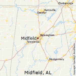 Midfield,Alabama Map
