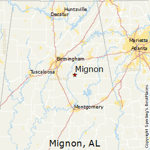 Mignon,Alabama Map