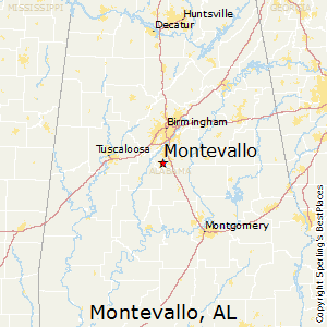 Montevallo,Alabama Map