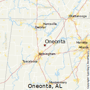 Oneonta,Alabama Map