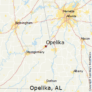 Opelika,Alabama Map
