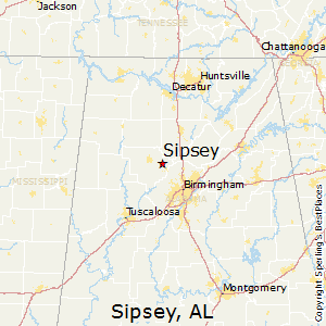 Sipsey,Alabama Map