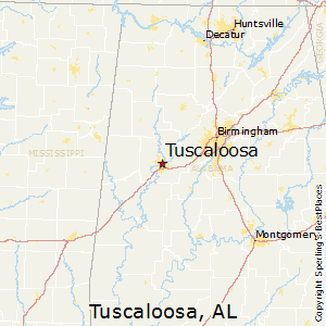 Tuscaloosa,Alabama Map