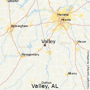 Valley,Alabama Map
