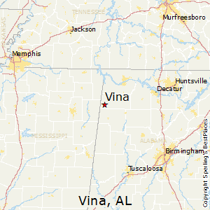 Vina,Alabama Map