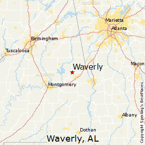 Waverly,Alabama Map