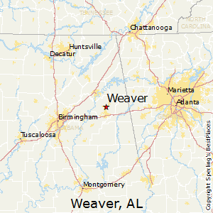 Weaver,Alabama Map