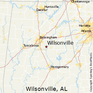 Wilsonville,Alabama Map