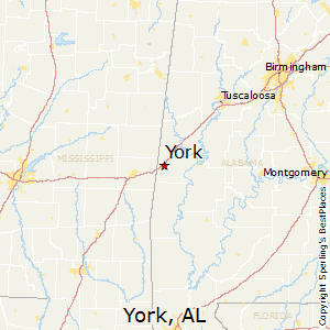 York,Alabama Map