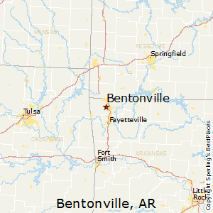 Bentonville,Arkansas Map