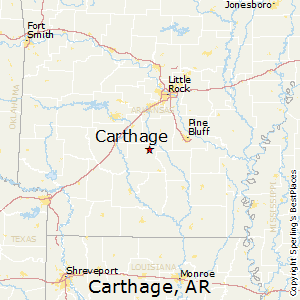 Carthage,Arkansas Map