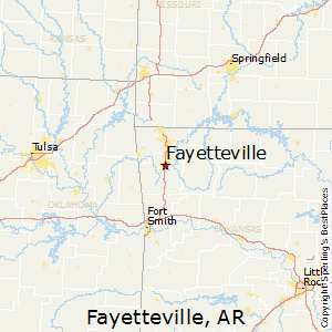 Fayetteville,Arkansas Map