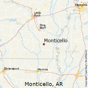 Monticello,Arkansas Map