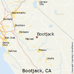 Bootjack,California Map
