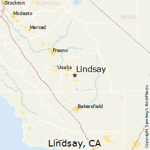 Lindsay,California Map