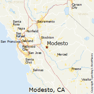 Modesto,California Map