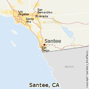 Santee,California Map