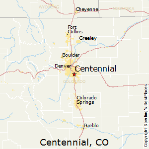 Centennial,Colorado Map