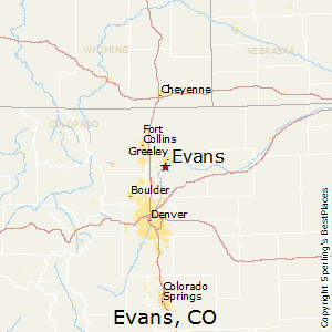 Evans,Colorado Map