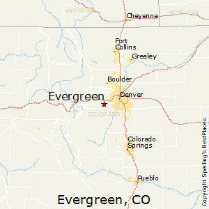 Evergreen,Colorado Map