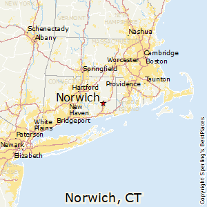 Norwich,Connecticut Map