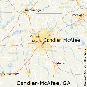 Candler-McAfee,Georgia Map