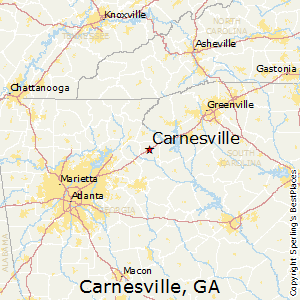 Carnesville,Georgia Map