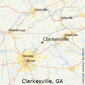 Clarkesville,Georgia Map
