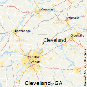 Cleveland,Georgia Map